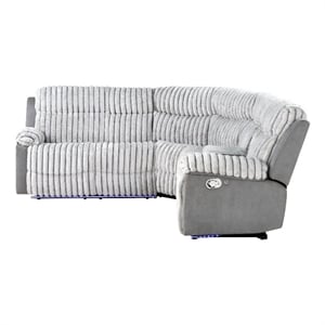 Glory Furniture Plush G00925B-SC Sectional in Gray Teddy and MicroSuede