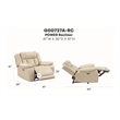 Glory Furniture Sensa G00727A-RC Power Reclining Chiar W/ Led Belt Beige