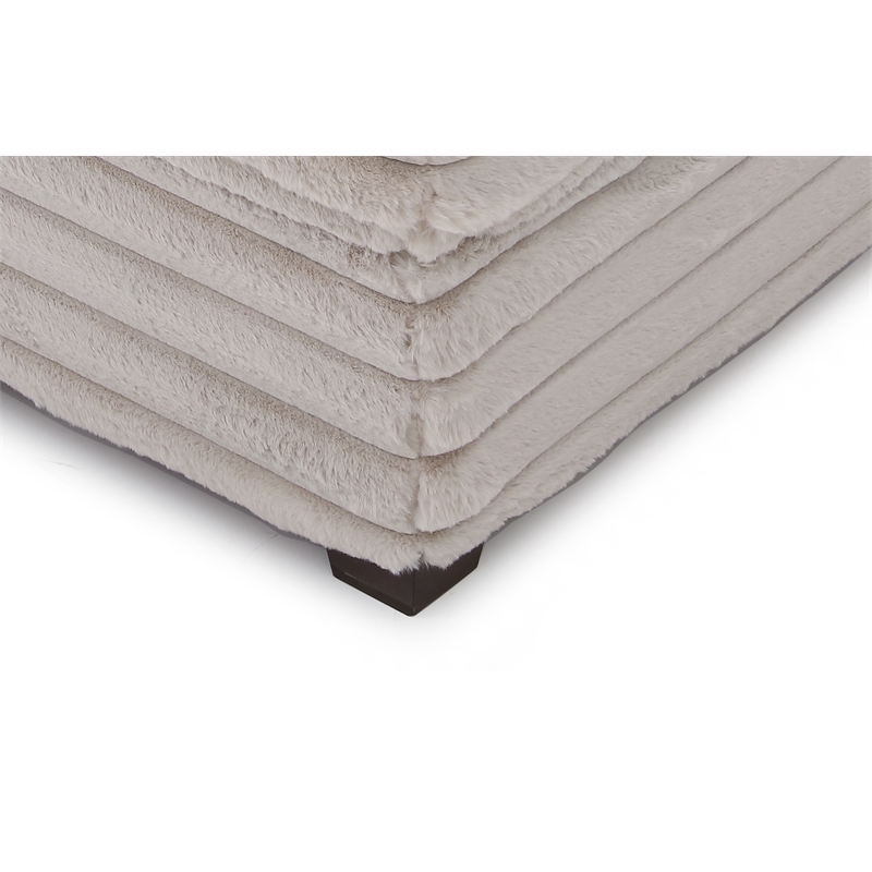 Glory Furniture Tampa G00337-O Ottoman Beige Teddy Fabric