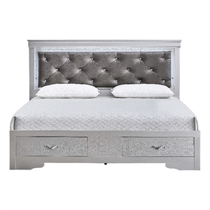 Glory Furniture Lorana G6500F-KSB King Bed Silver Champagne