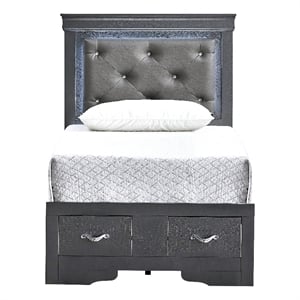 Glory Furniture Lorana G6502F-TSB Twin Bed Gunmetal Gray
