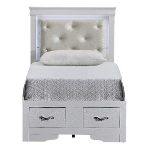 Glory Furniture Lorana G6590F-TSB Twin Bed Sparkling White