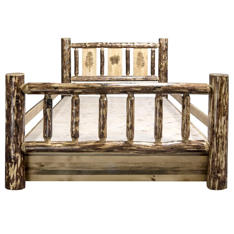 Montana Woodworks Glacier Country Handcrafted Wood Twin Storage Bed in Brown