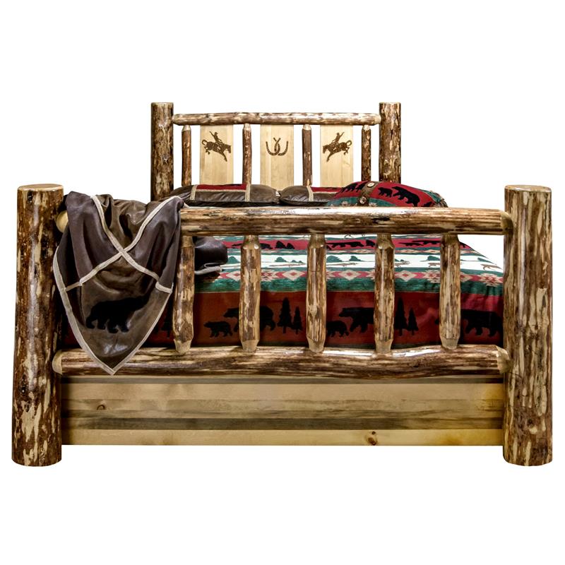 Montana Woodworks Glacier Country Bronc California King Storage Bed in Brown