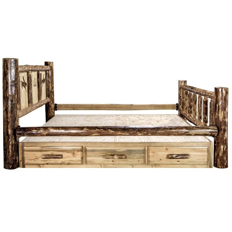 Montana Woodworks Glacier Country Bronc California King Storage Bed in Brown