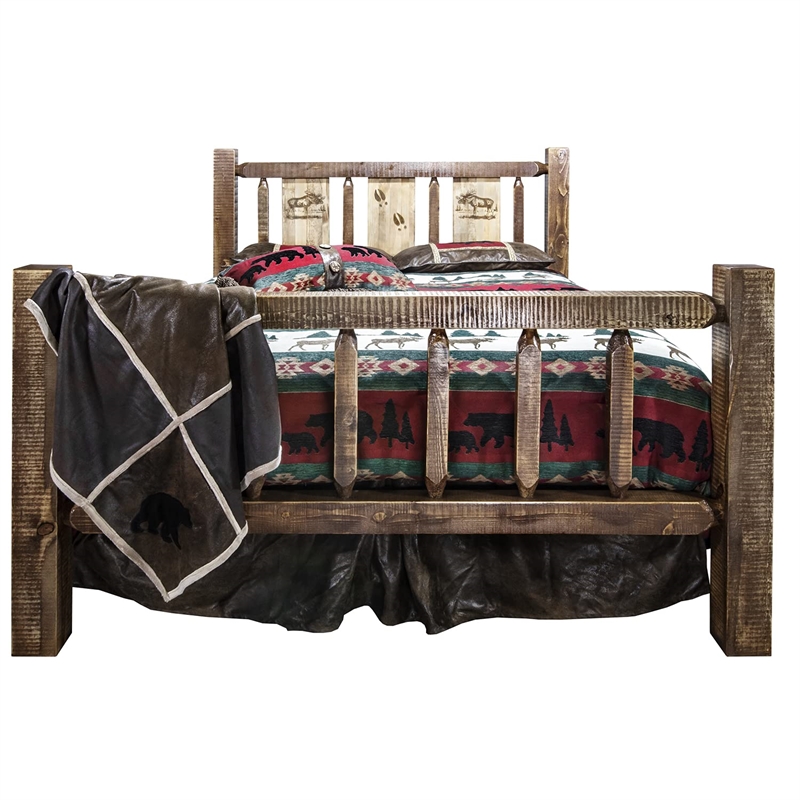 Montana Woodworks Homestead Pine Wood California King Bed in Natural