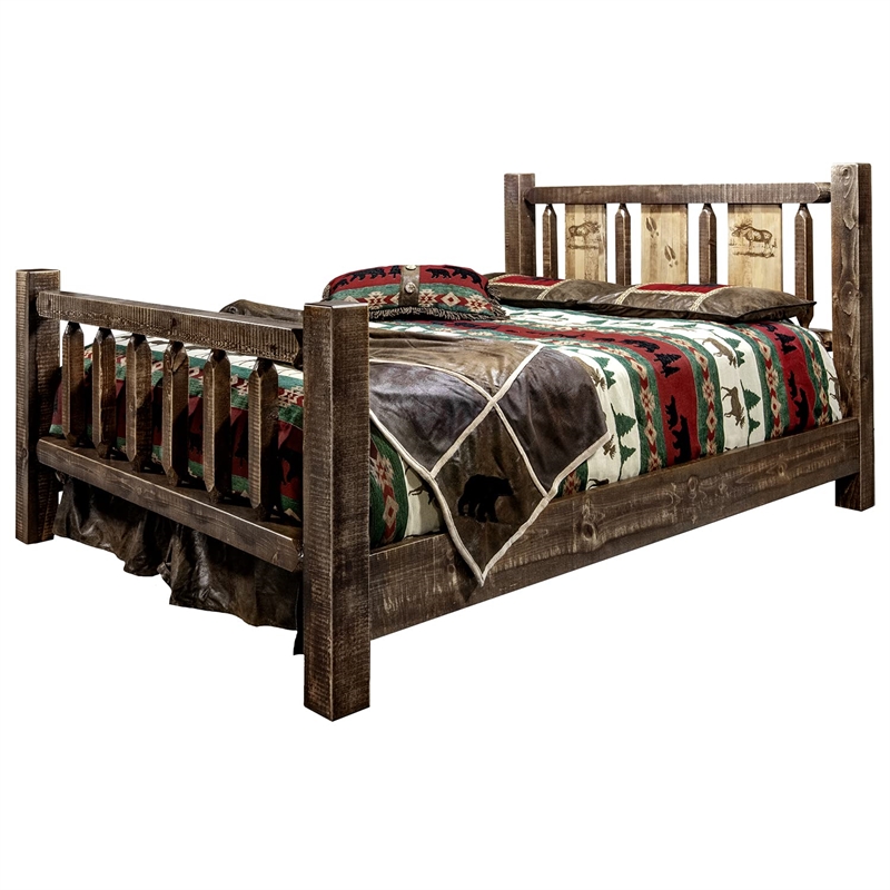 Montana Woodworks Homestead Pine Wood California King Bed in Natural