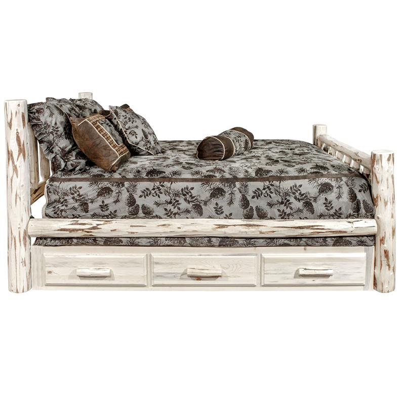 Montana Woodworks Hand-Crafted Transitional Wood Twin Bed in Natural
