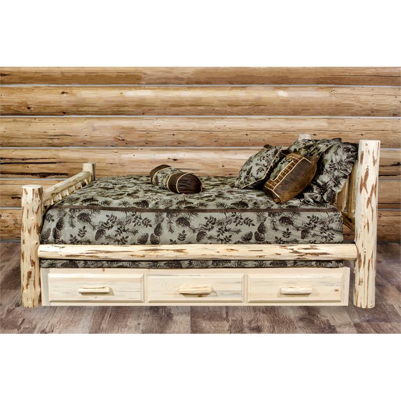 Montana Woodworks Hand-Crafted Transitional Wood King Bed in Natural