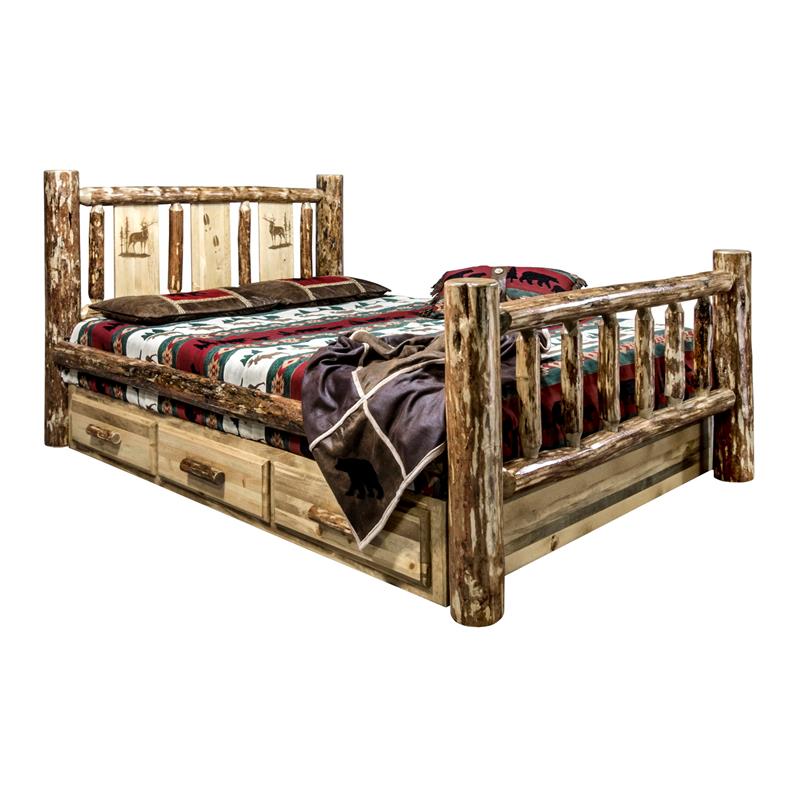 Montana Woodworks Glacier Country Elk California King Storage Bed in Brown