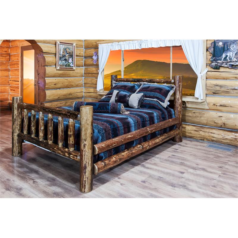 Montana Woodworks Glacier Country Transitional Wood Queen Bed in Brown