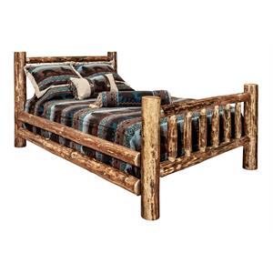 montana woodworks glacier country transitional wood queen bed in brown
