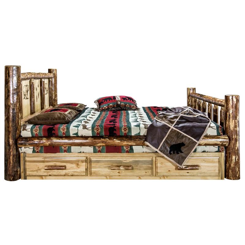 Montana Woodworks Glacier Country California King Storage Bed in Brown