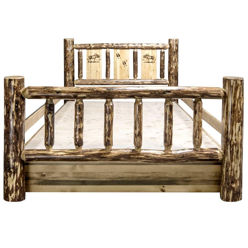 Montana Woodworks Glacier Country Solid Pine Wood Twin Storage Bed in Brown