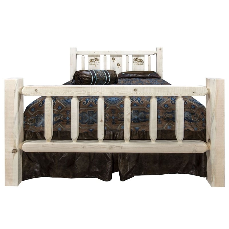 Montana Woodworks Homestead Solid Pine Wood Twin Storage Bed in Natural