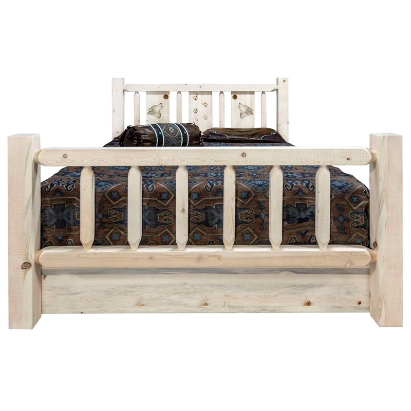 Montana Woodworks Homestead Solid Pine Wood Full Storage Bed in Natural