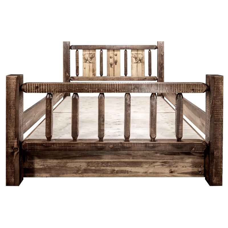 Montana Woodworks Homestead Solid Wood California King Storage Bed in Brown