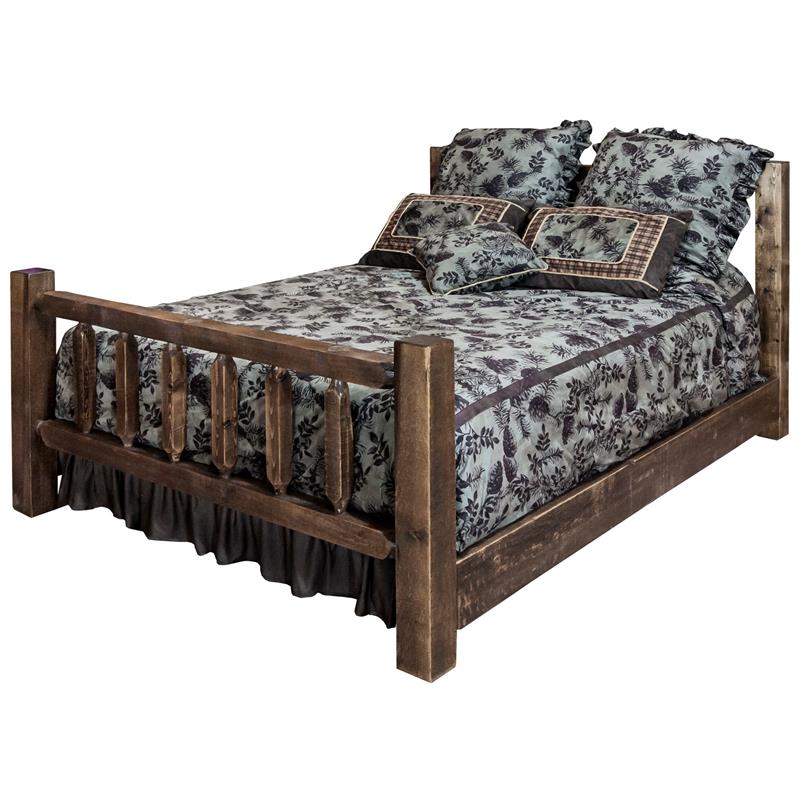 Montana Woodworks Homestead Transitional Wood Twin Bed in Brown Lacquered