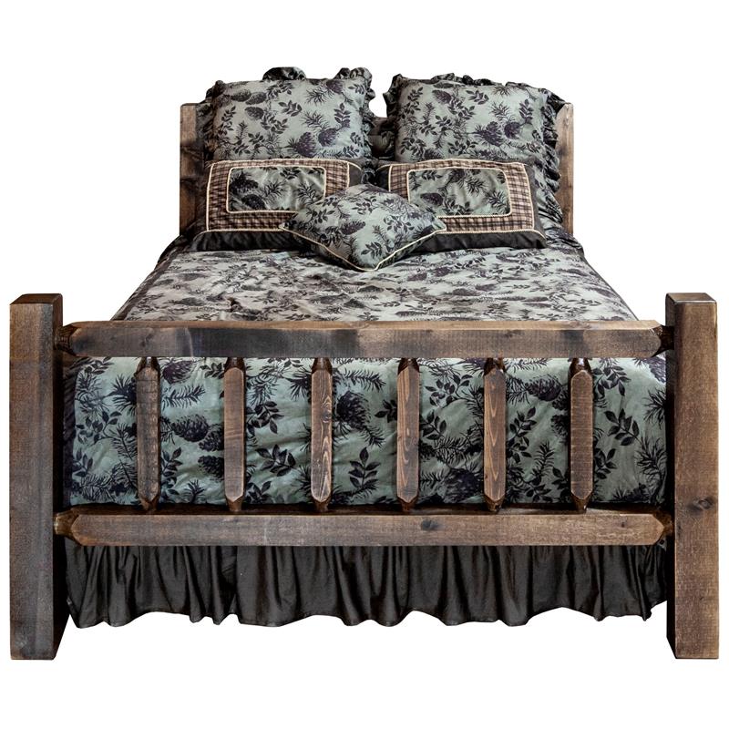 Montana Woodworks Homestead Transitional Wood Twin Bed in Brown Lacquered