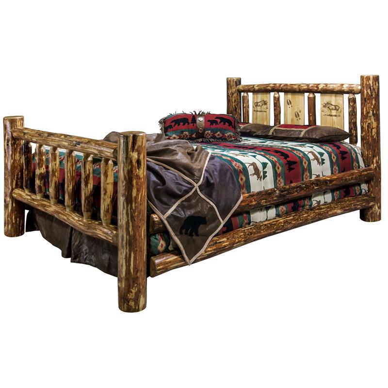 Montana Woodworks Glacier Country Solid Pine Wood California King Bed in Brown