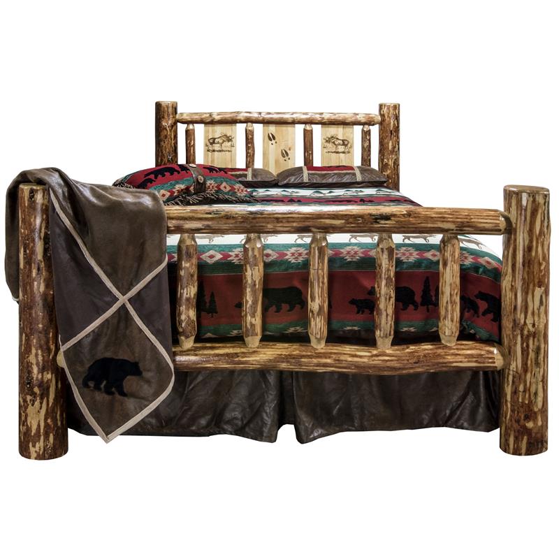 Montana Woodworks Glacier Country Solid Pine Wood California King Bed in Brown