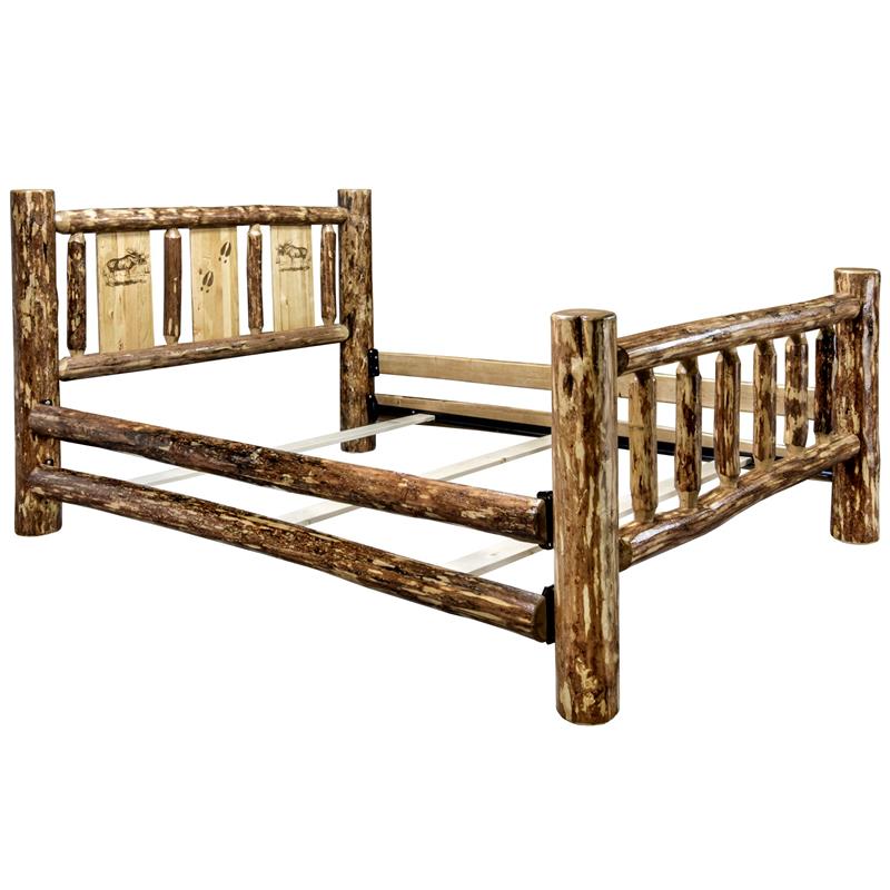 Montana Woodworks Glacier Country Solid Pine Wood California King Bed in Brown
