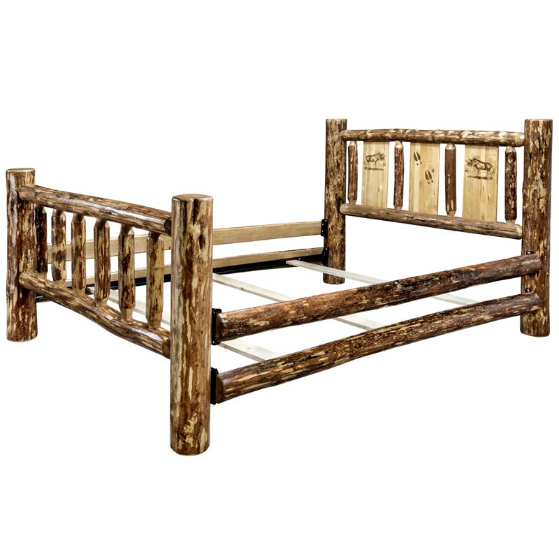Montana Woodworks Glacier Country Solid Pine Wood California King Bed in Brown
