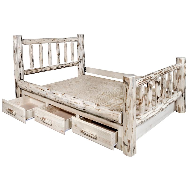 Montana Woodworks Handcrafted Transitional Wood King Bed in Natural Lacquered