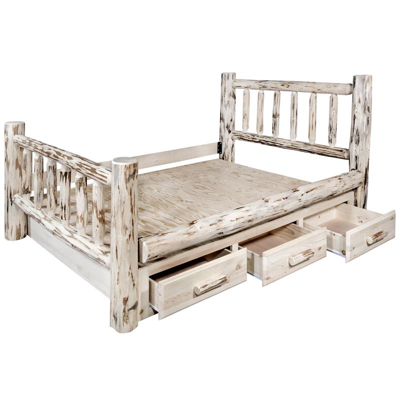 Montana Woodworks Handcrafted Transitional Wood King Bed in Natural Lacquered