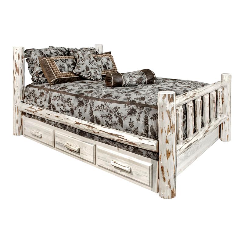Montana Woodworks Handcrafted Transitional Wood King Bed in Natural Lacquered