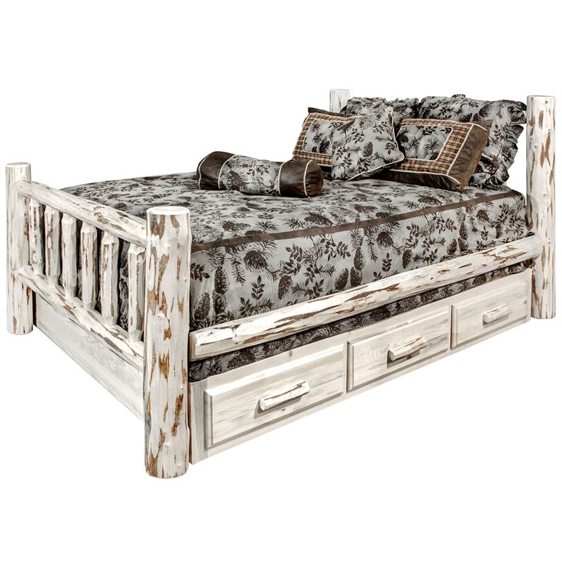 Montana Woodworks Hand-Crafted Transitional Wood Full Bed in Natural Lacquered