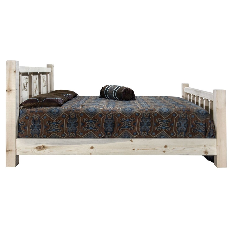 Montana Woodworks Homestead Wood California King Bed with Pine Design in Natural