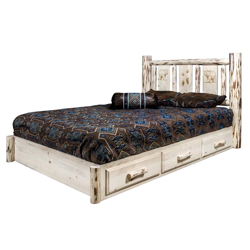 Montana Woodworks Handcrafted Solid Wood Full Platform Bed in Natural