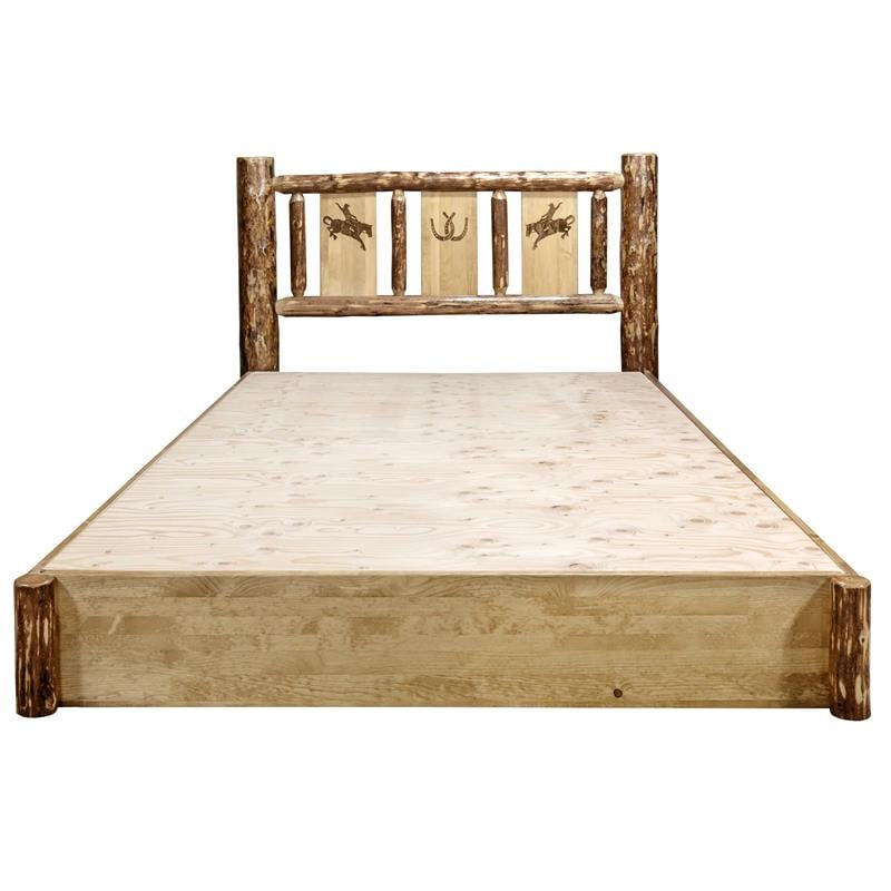 Montana Woodworks Glacier Country Pine Wood Cal King Platform Bed in Brown
