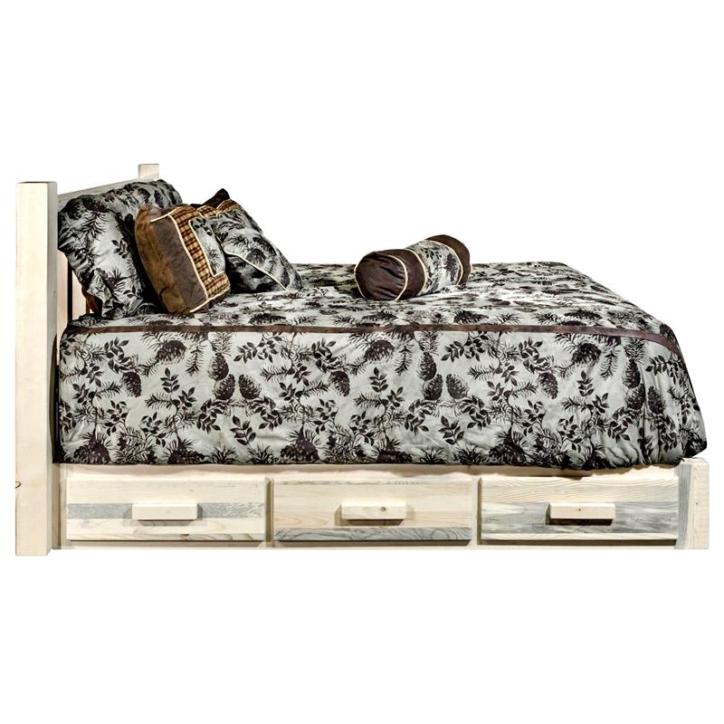 Montana Woodworks Homestead Wood Queen Platform Bed in Natural Lacquered