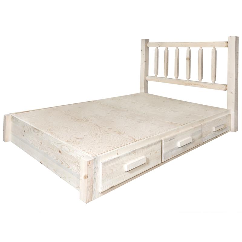 Montana Woodworks Homestead Wood Queen Platform Bed in Natural Lacquered