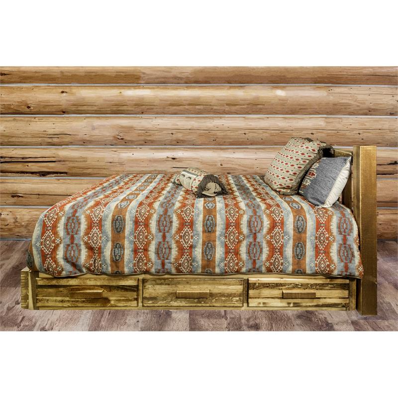 Montana Woodworks Homestead Wood Queen Platform Bed in Brown Lacquered