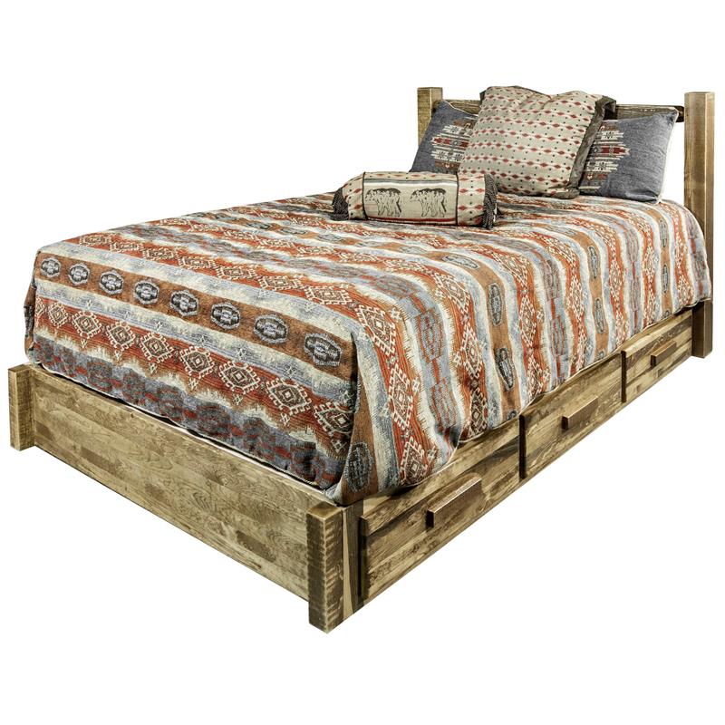 Montana Woodworks Homestead Wood Queen Platform Bed in Brown Lacquered