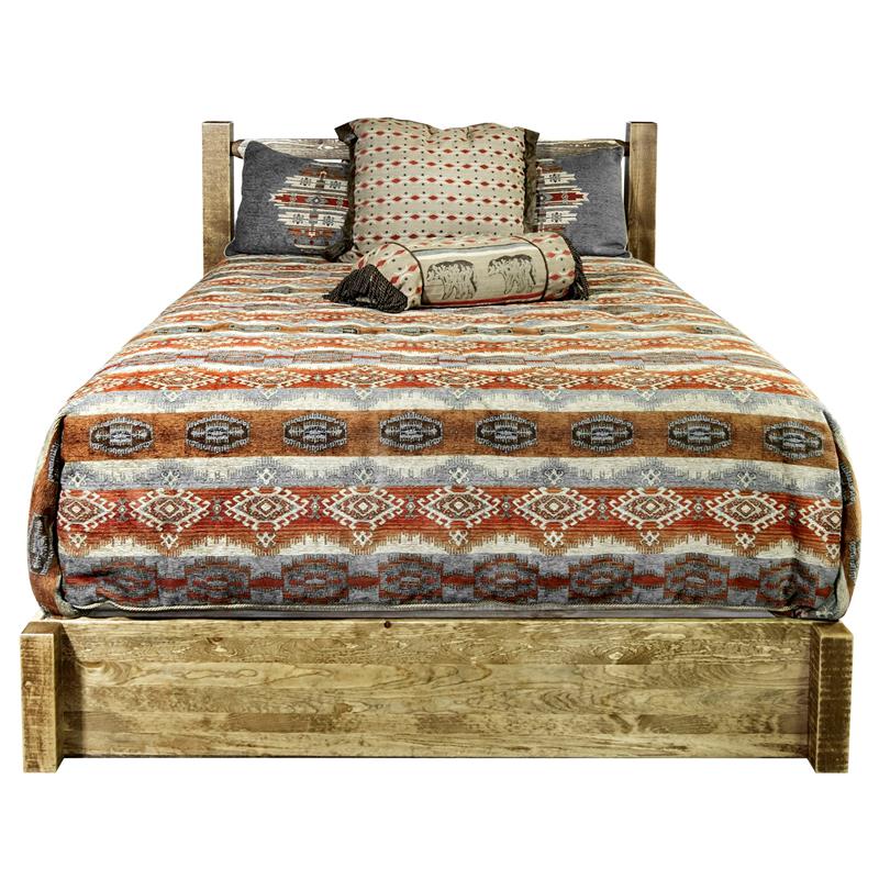 Montana Woodworks Homestead Wood Queen Platform Bed in Brown Lacquered