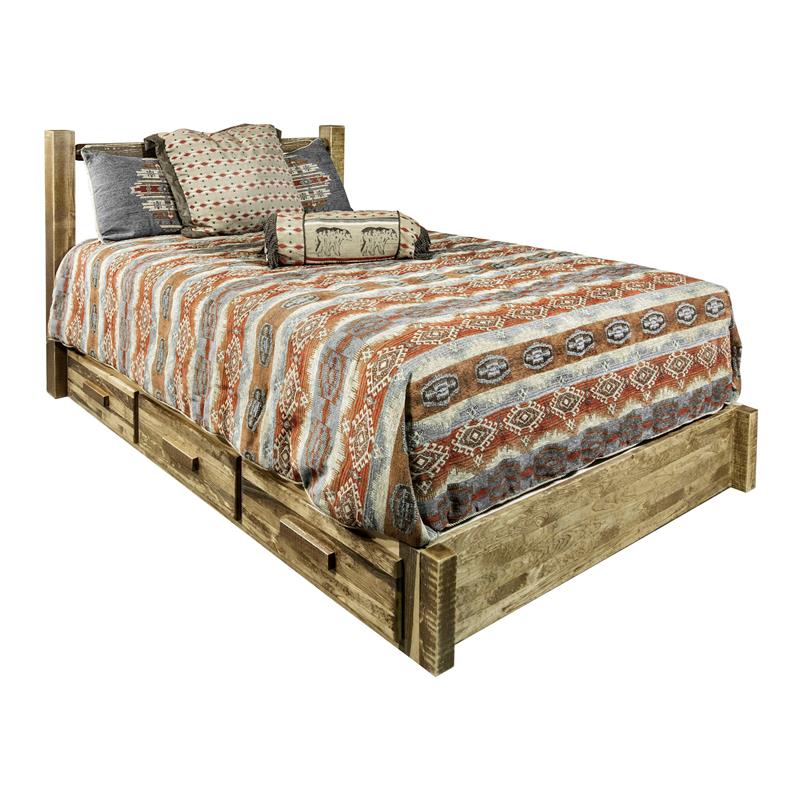 Montana Woodworks Homestead Wood Queen Platform Bed in Brown Lacquered