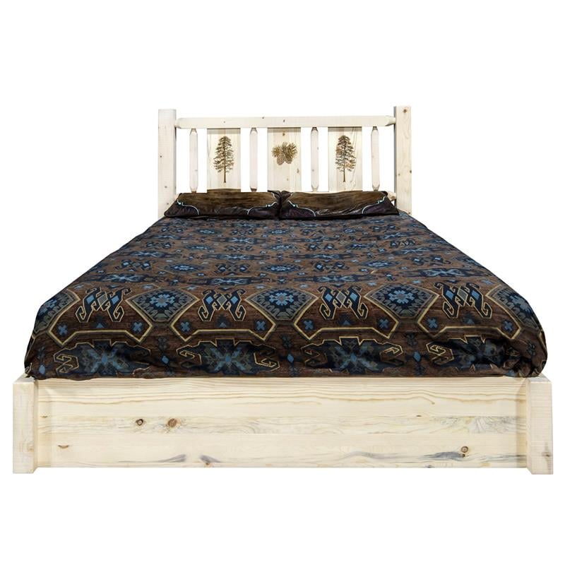 Montana Woodworks Homestead Solid Wood Twin Platform Bed with Storage in Natural