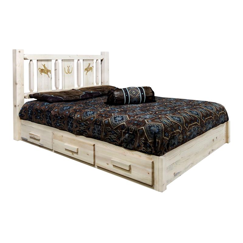 Montana Woodworks Homestead Solid Wood Queen Platform Bed in Natural Lacquered