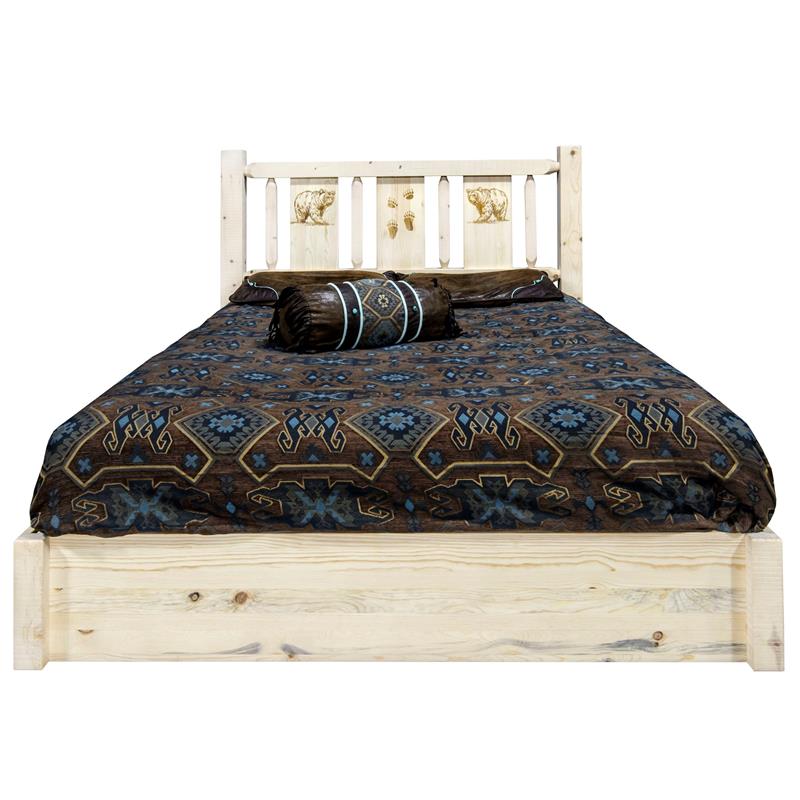 Montana Woodworks Homestead Pine Wood Full Platform Bed in Natural