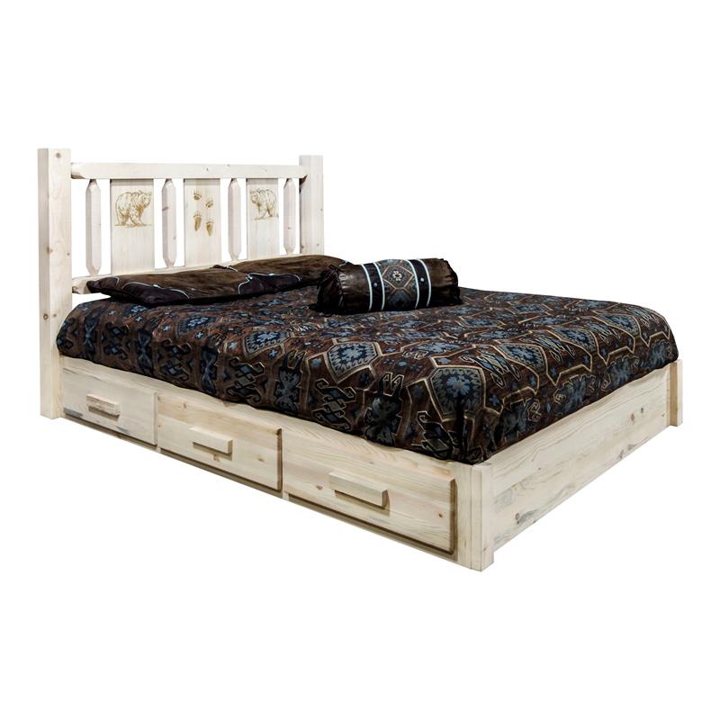 Montana Woodworks Homestead Pine Wood Full Platform Bed in Natural
