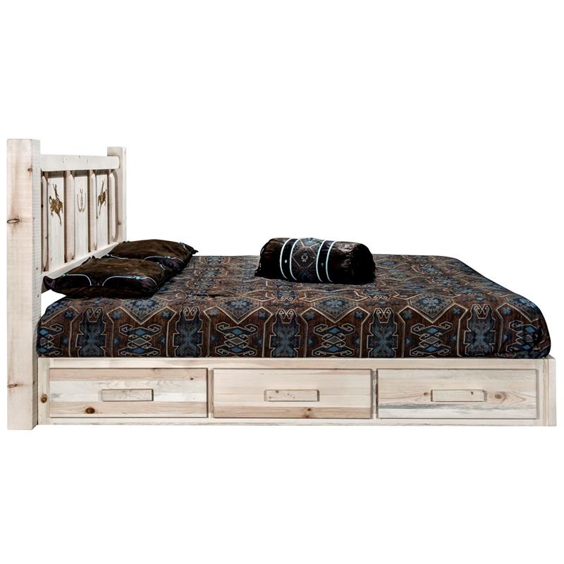Montana Woodworks Homestead Hand-Crafted Wood Queen Platform Bed in Natural
