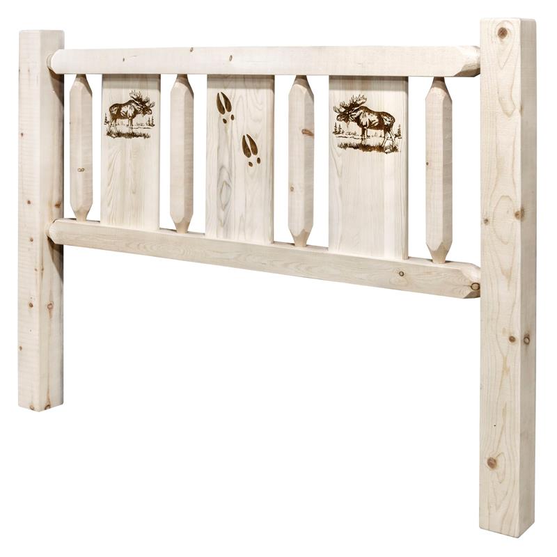 Montana Woodworks Homestead Handcrafted Pine Wood Twin Headboard in Natural