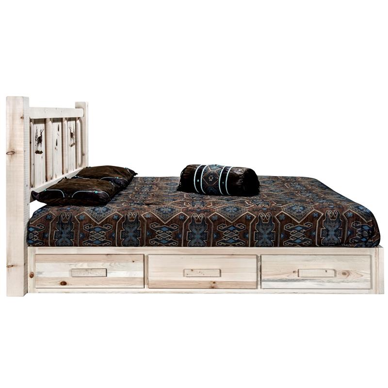 Montana Woodworks Homestead Pine Wood Queen Platform Bed in Natural