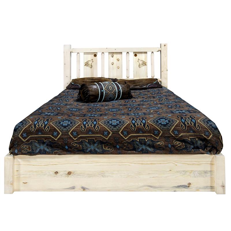 Montana Woodworks Homestead Hand-Crafted Pine Wood Queen Platform Bed in Natural