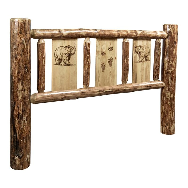 Montana Woodworks Glacier Country Unique Wood Queen Headboard in Brown