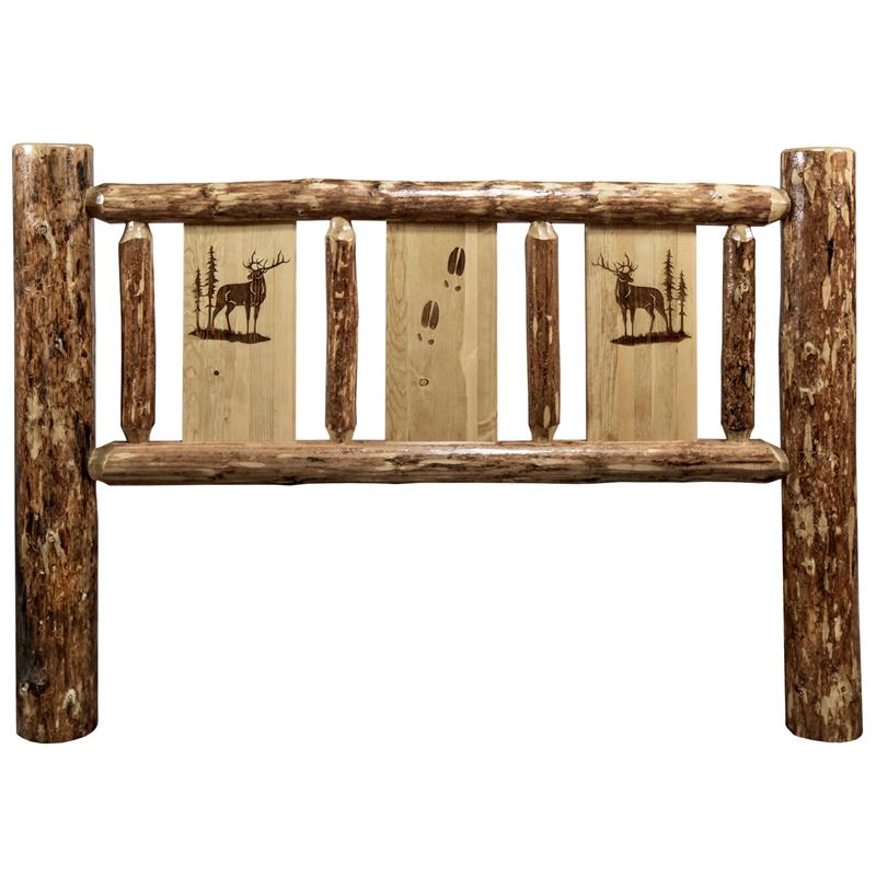 Montana Woodworks Glacier Country Handcrafted Wood Queen Headboard in Brown